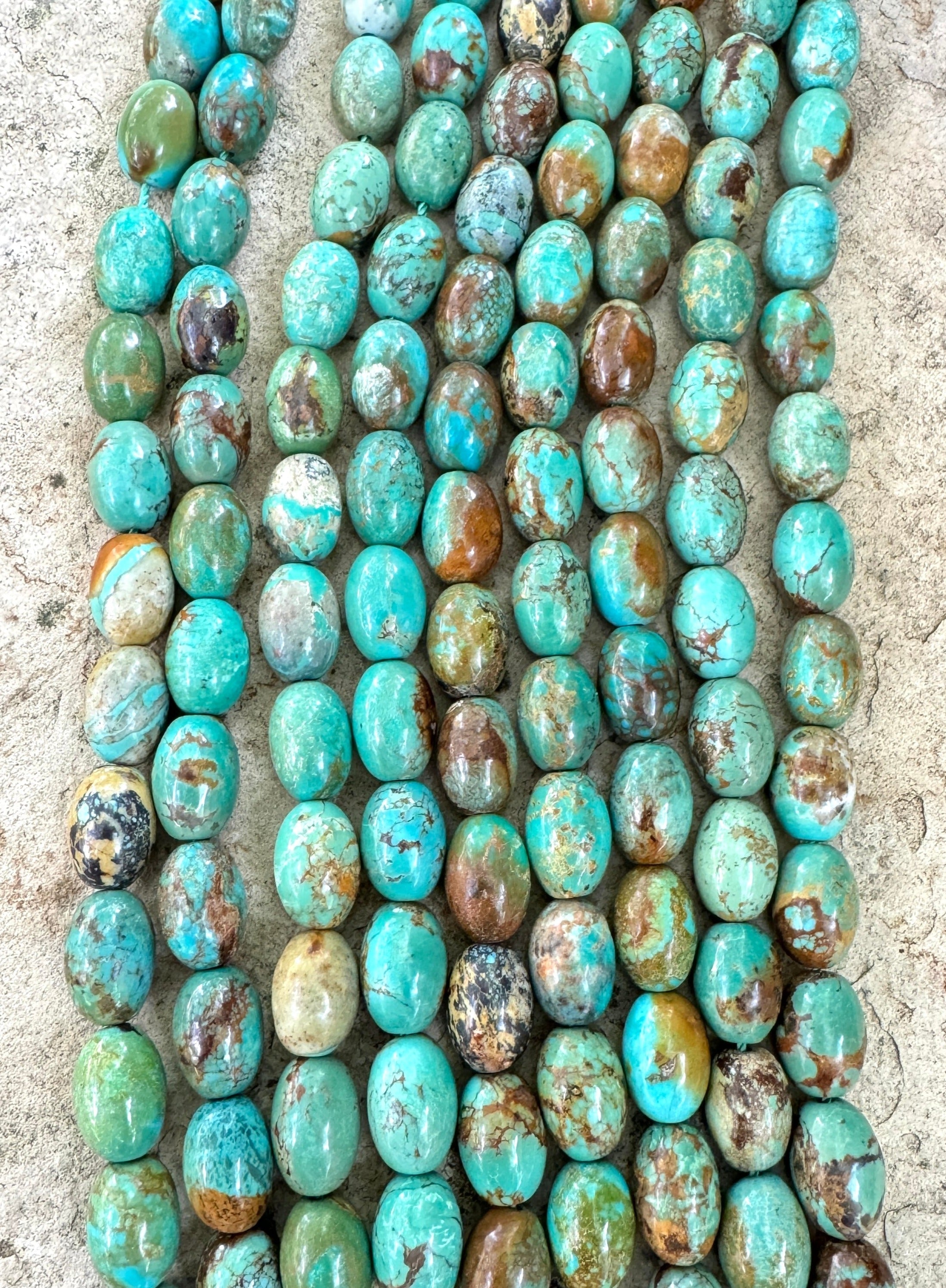 Vintage Hubei Chinese Turquoise Beads/ Sold by Strand/ Hand Cut Rounds/ buy Bundle 4