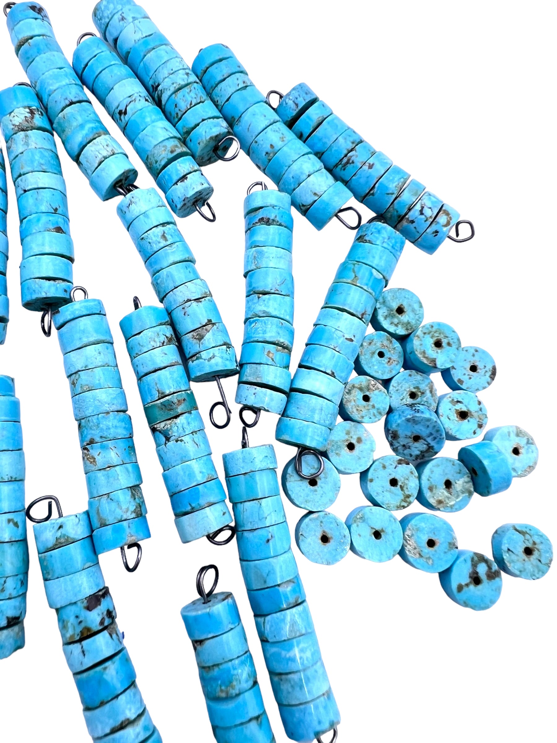 RARE Number 8 Turquoise Heishi Beads 7mm (package of 12 beads)