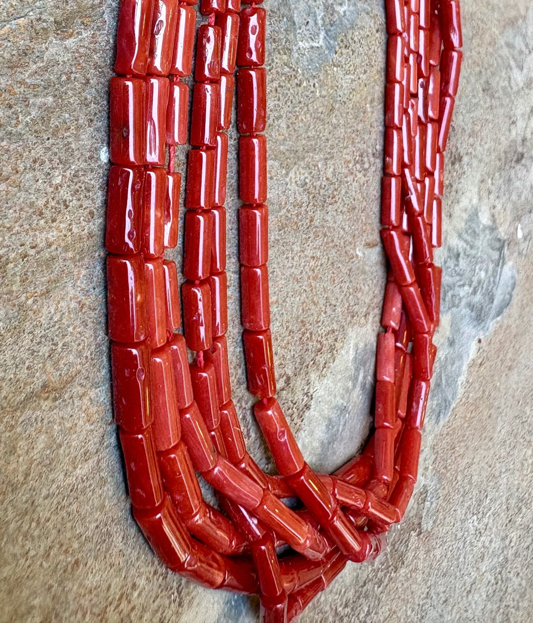 100% Natural High Quality Red Italian Sea Coral 3x8mm Tube