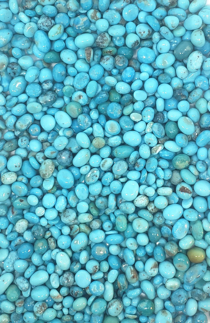 Nacozari (Mex) Turquoise Rounded Small Tumbled Nuggets