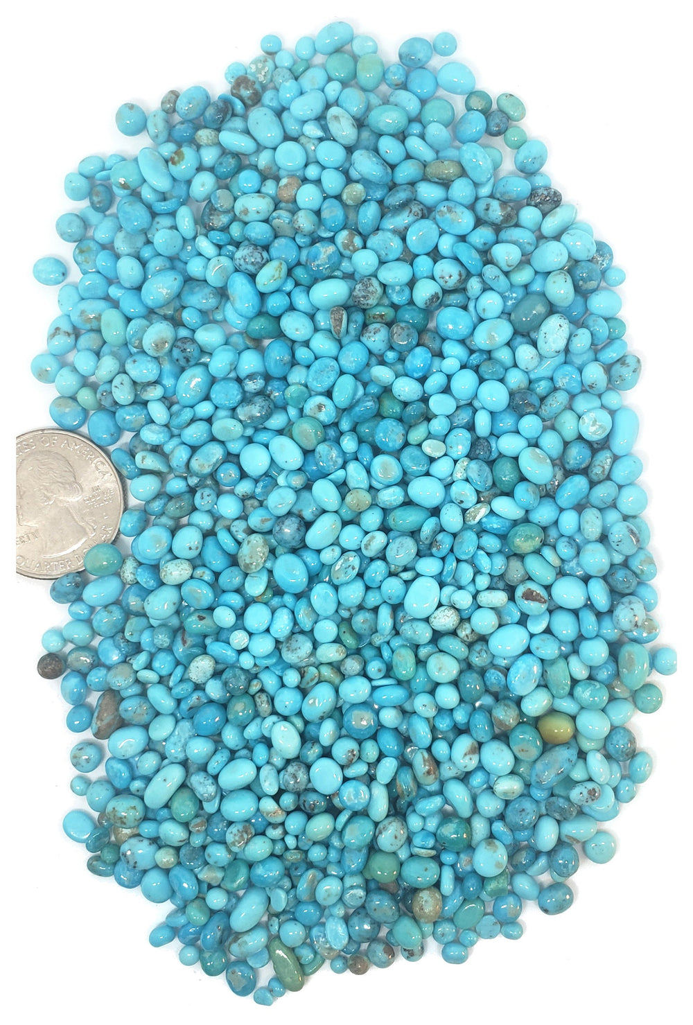 Nacozari (Mex) Turquoise Rounded Small Tumbled Nuggets