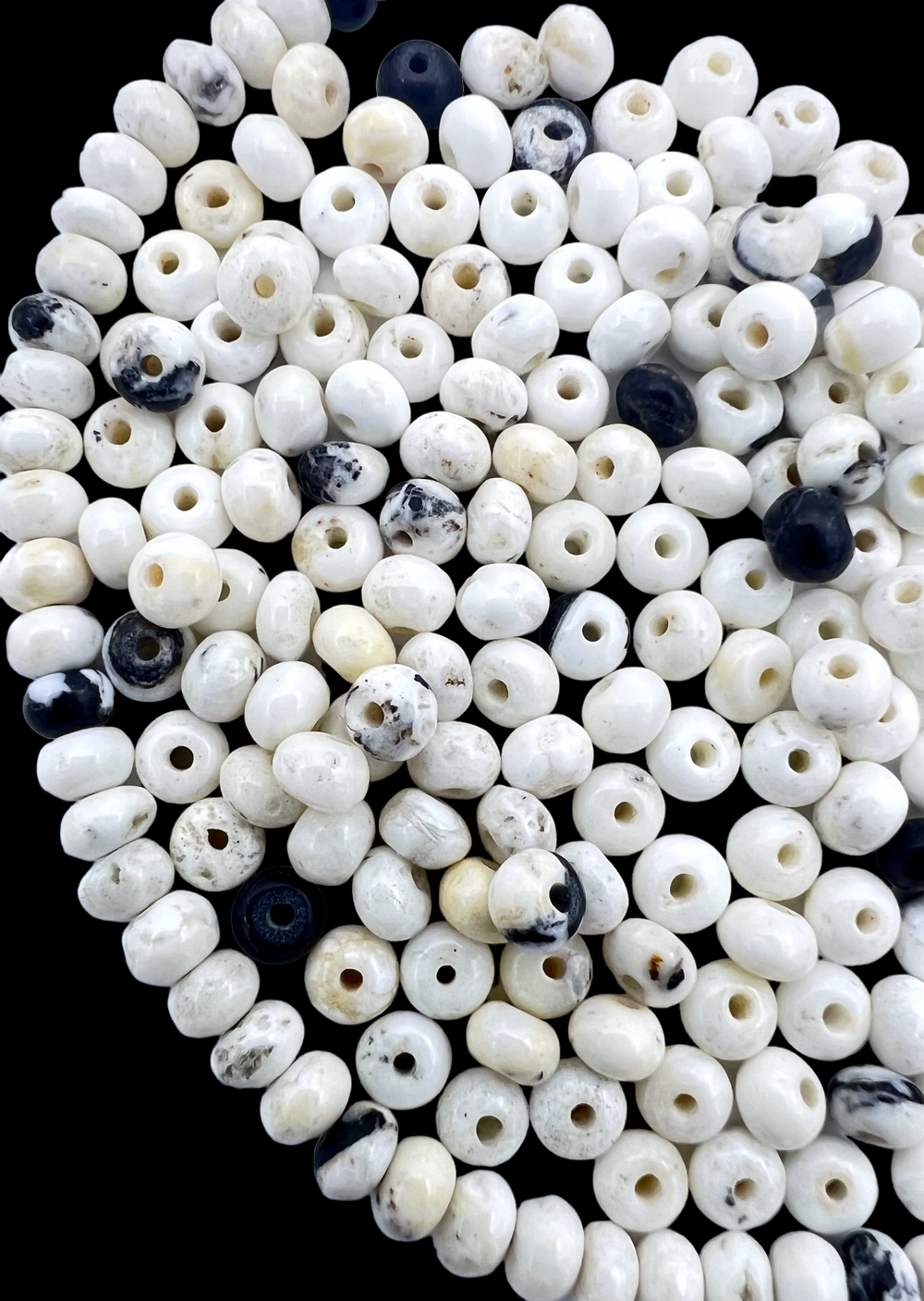 RARE High Quality White Buffalo 4mm Rondell Beads (Package