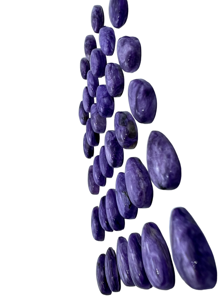 Premium Color Charoite 10x15mm Tear Drop Shaped Cabochons 1