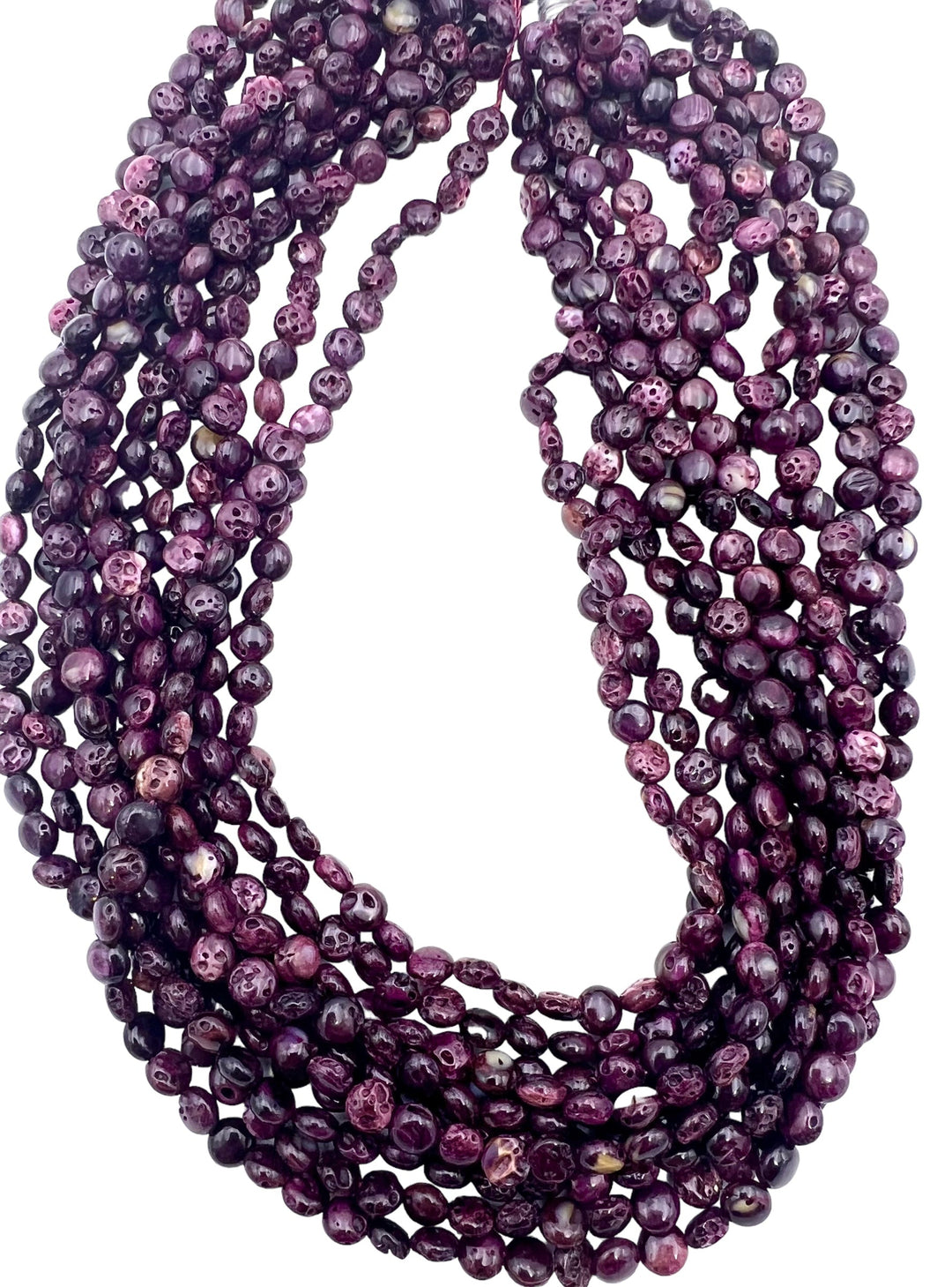 RARE Dark Purple Spiny Oyster 6mm Coin Shaped Beads 16 inch