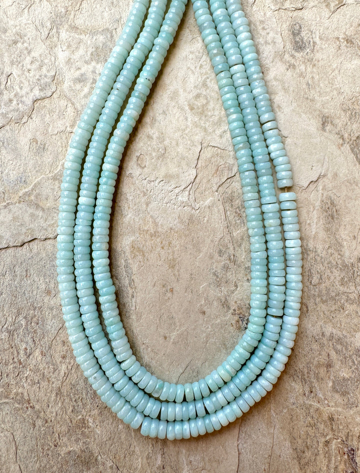 Amazonite 5mm Wheel Beads 18 inch Strand - Amazonite