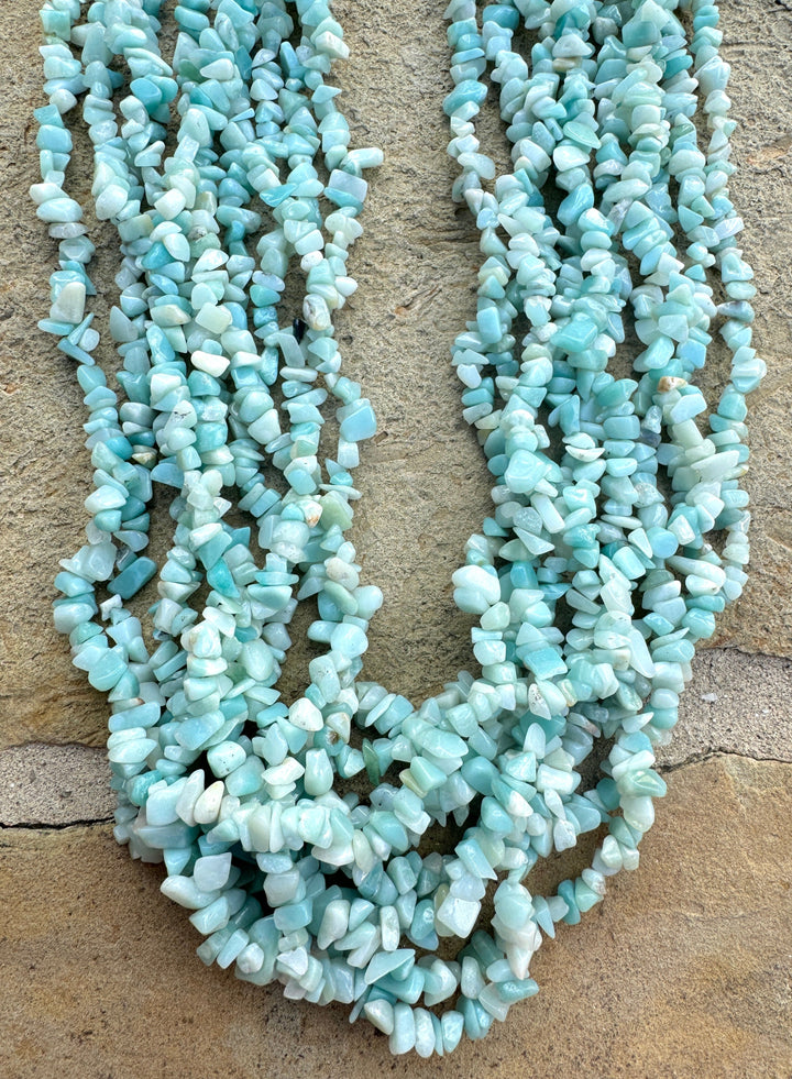 Amazonite 6-8mm Chips 34 inch Strand - Amazonite