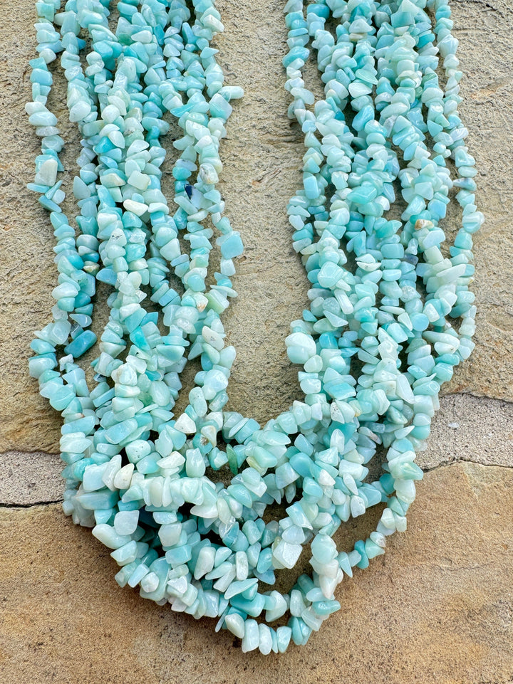 Amazonite 6-8mm Chips 34 inch Strand - Amazonite