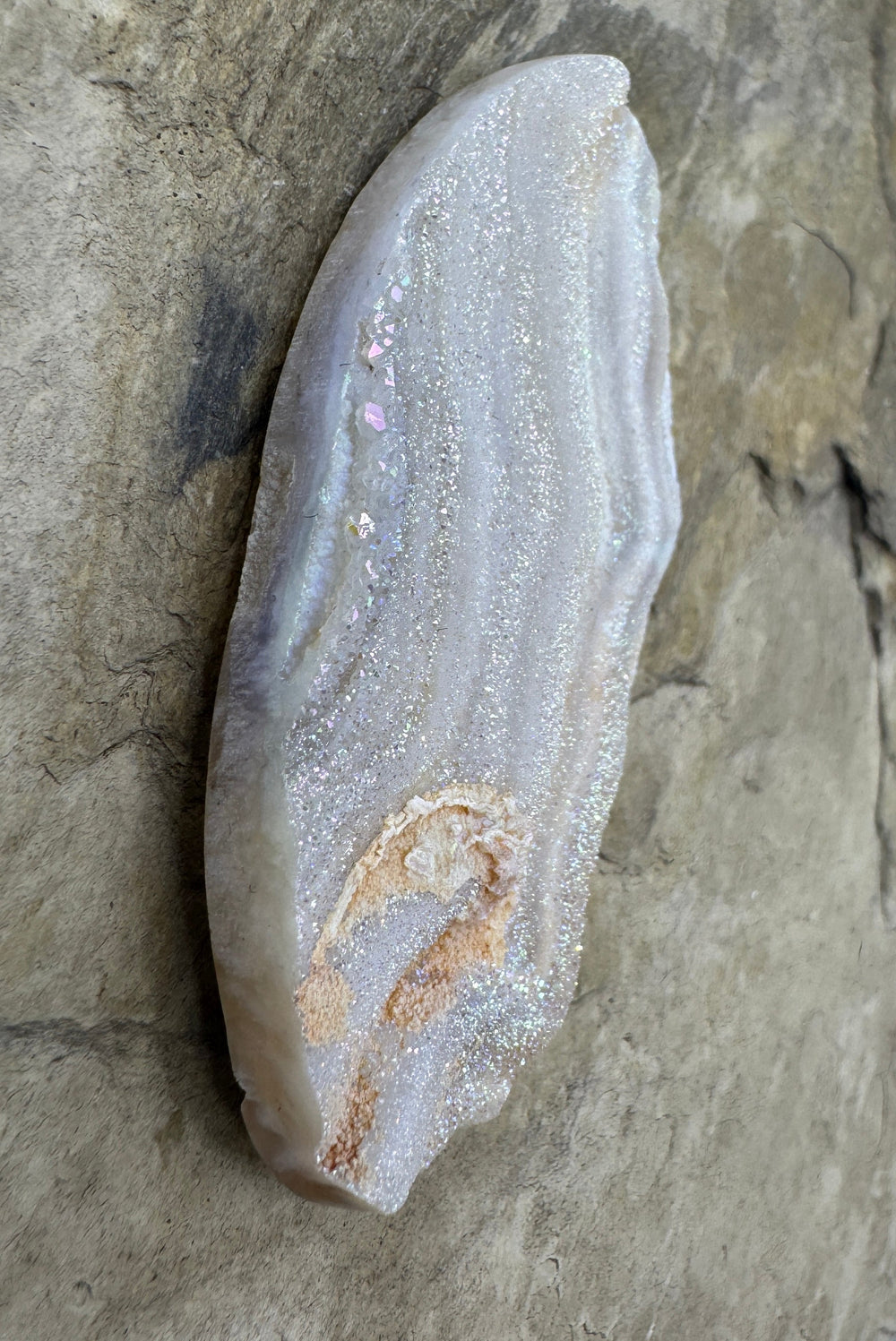 Beautiful Calcedony Rosette Druzy Coated with Silicone HUGE