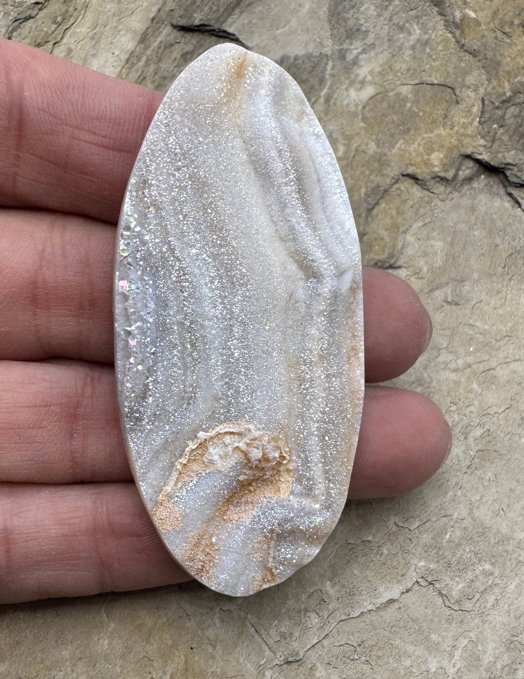 Beautiful Calcedony Rosette Druzy Coated with Silicone HUGE