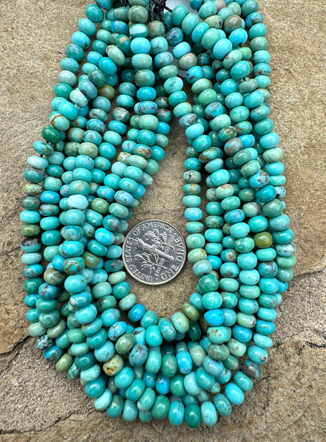 Campitos (Mex) Turquoise 5mm Rondelle Beads (9 inch