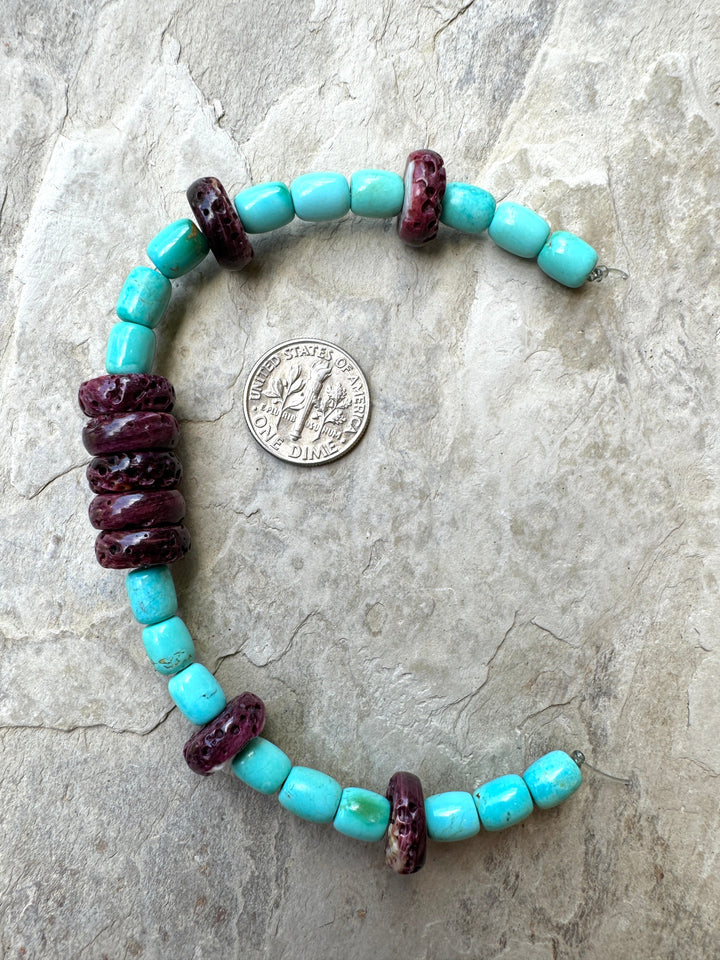 Campitos (Mex) Turquoise and Spiny Oyster Designer Bracelet