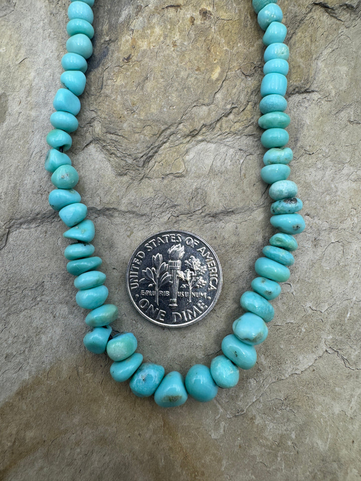 Campitos (Mex) Turquoise Graduated Nugget Bead Strand 18