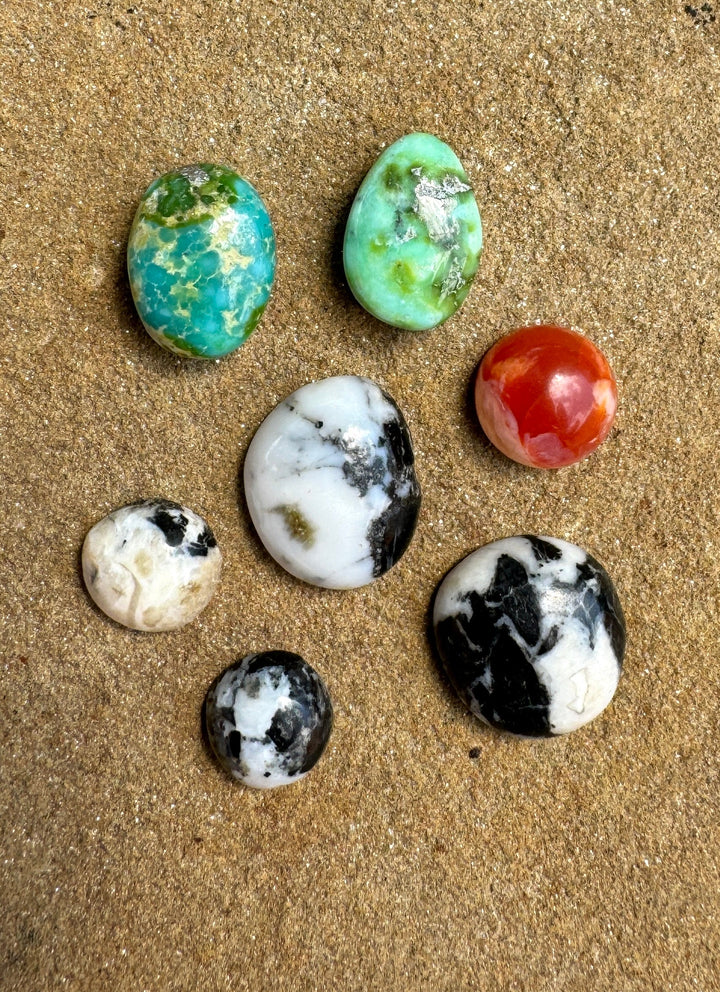 CLOSEOUT LOT 7 Small RARE Cabochons White Buffalo Sonora