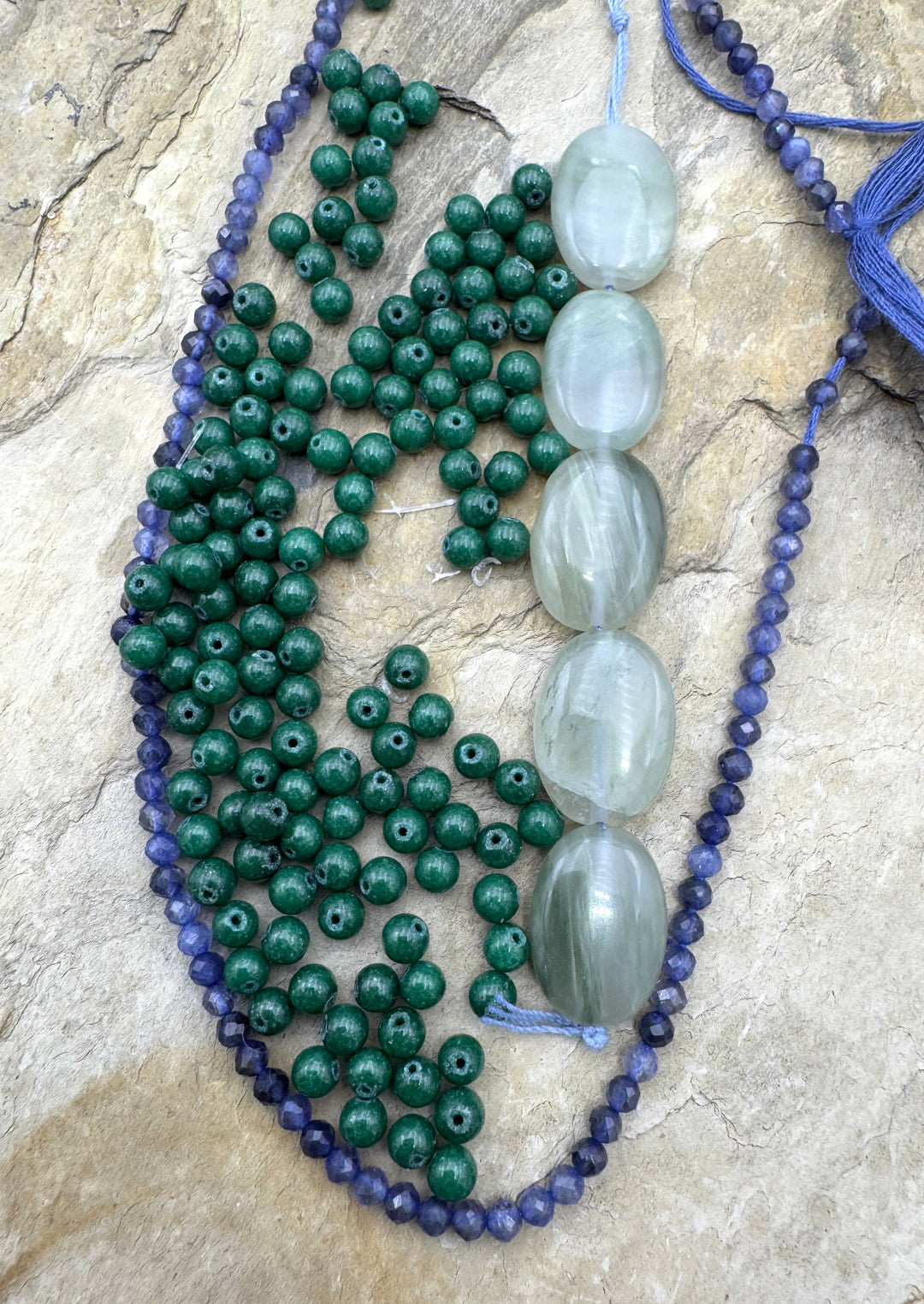 CLOSEOUT LOT Mixed Beads Iolite Jade and More - Mixed Lots