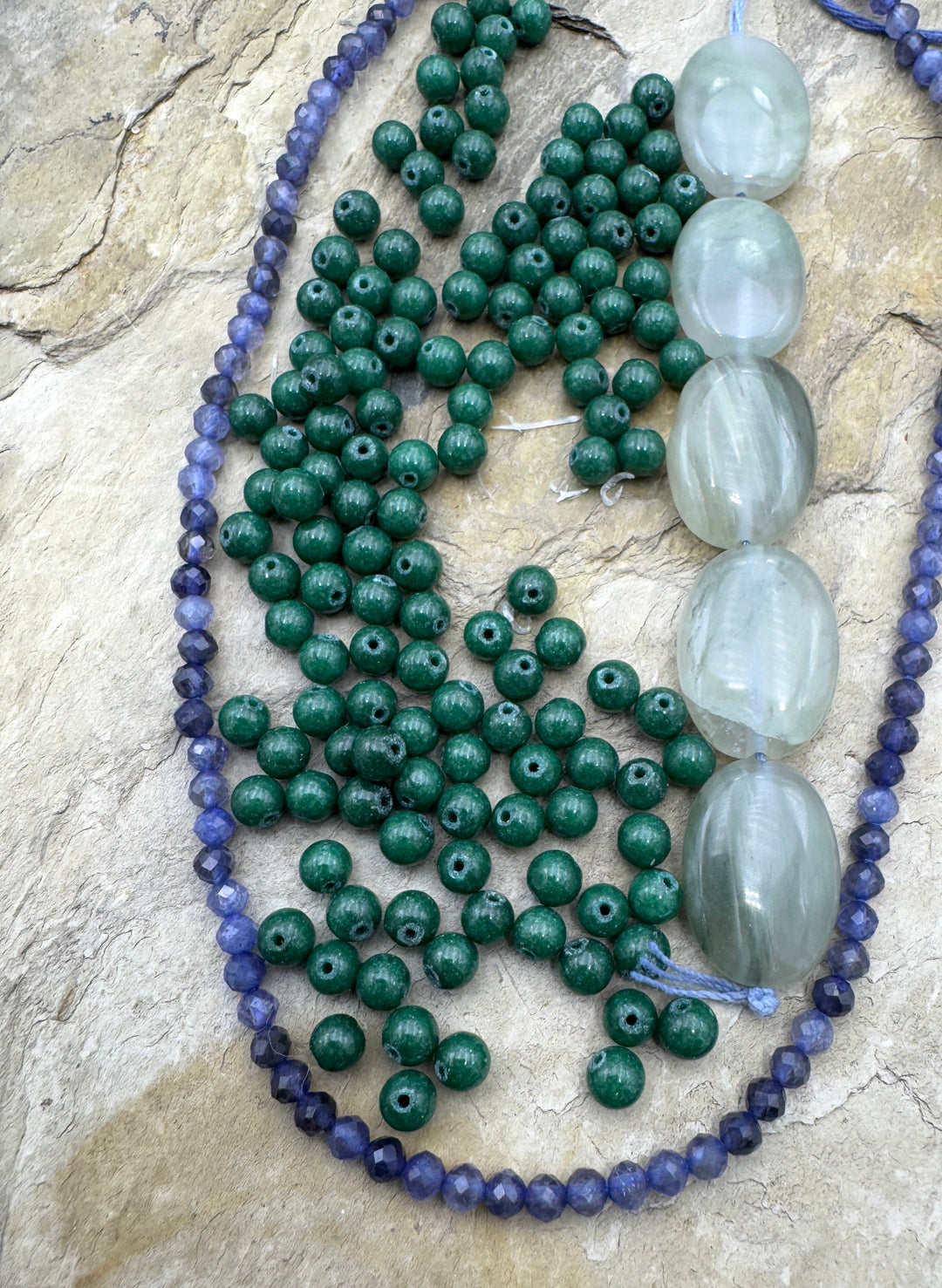 CLOSEOUT LOT Mixed Beads Iolite Jade and More - Mixed Lots