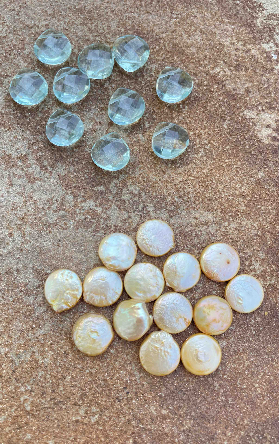 CLOSEOUT LOT of Freshwater Pearl Coin beads and Blue Topaz