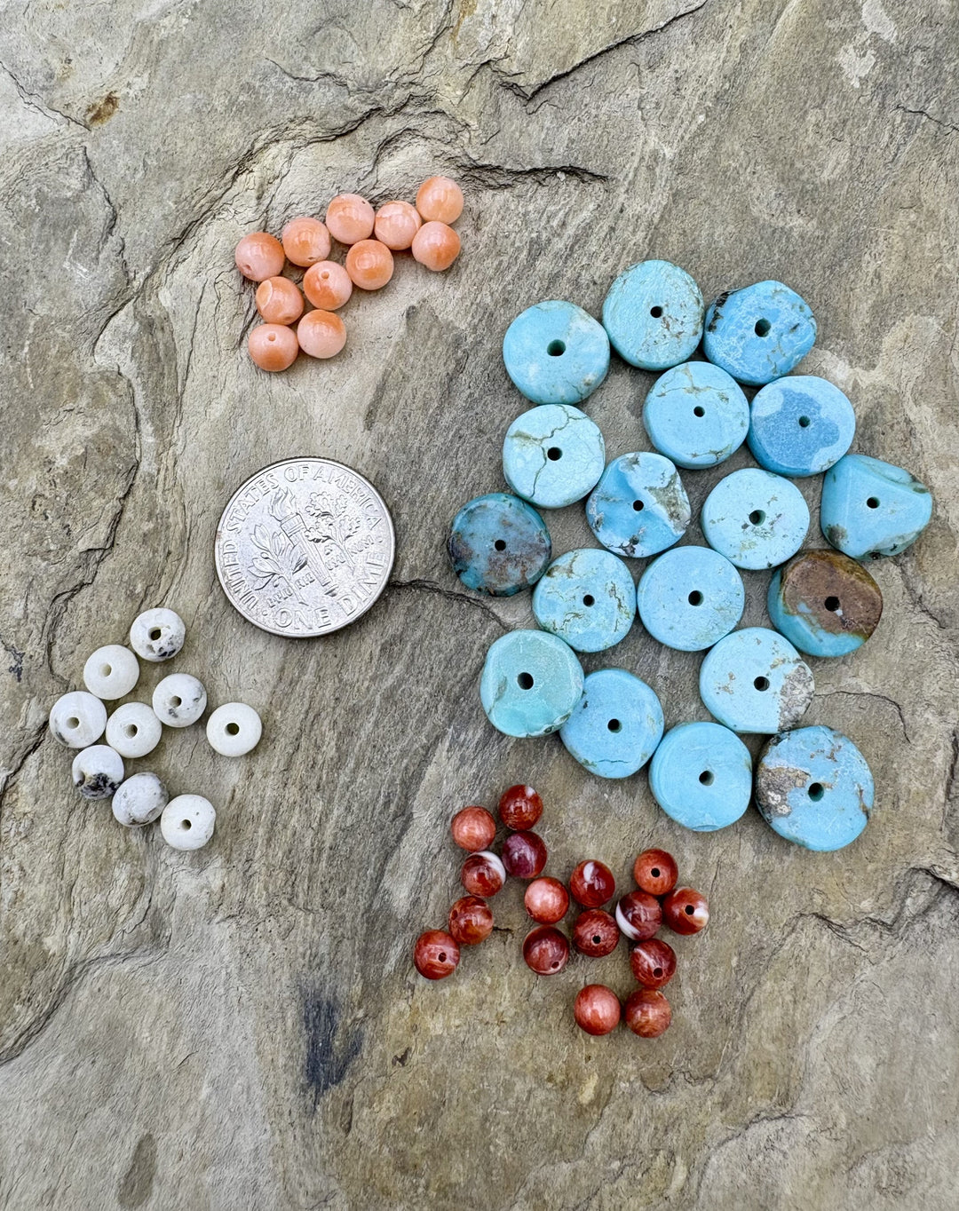 CLOSEOUT LOT of Premium Beads Pink Coral and Turquoise