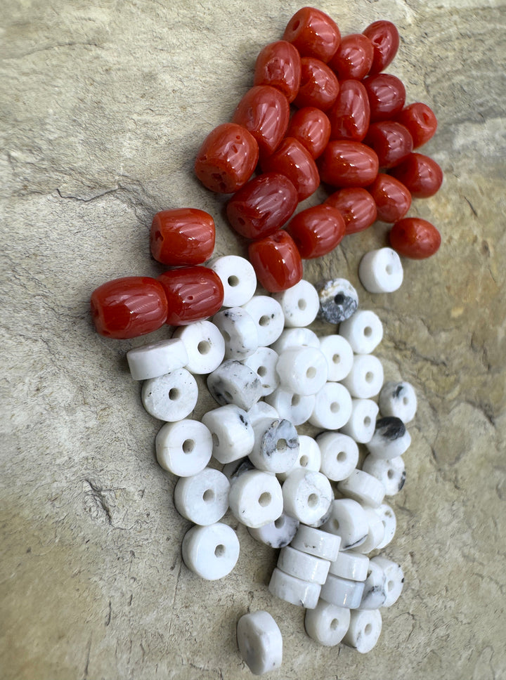 CLOSEOUT LOT of Premium Beads White Buffalo Heishi