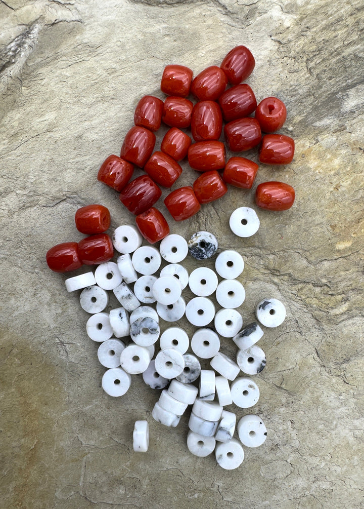 CLOSEOUT LOT of Premium Beads White Buffalo Heishi