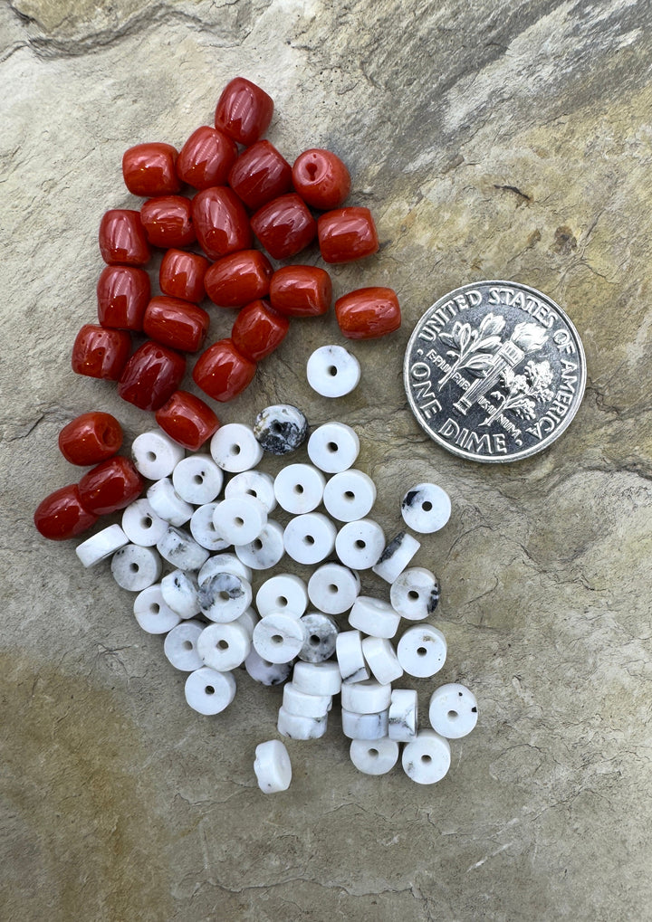 CLOSEOUT LOT of Premium Beads White Buffalo Heishi