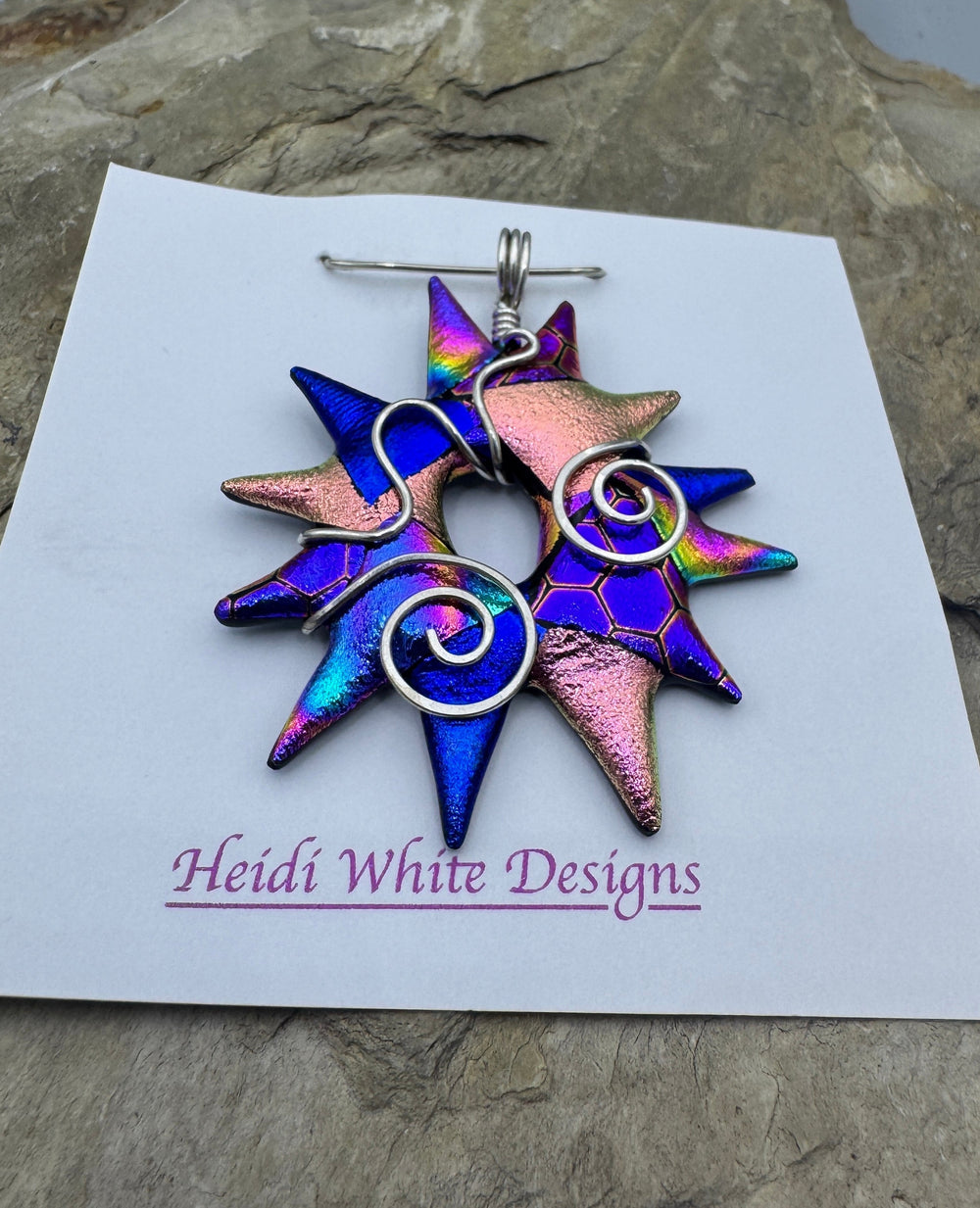 Heidi White Designs Fused Glass and Sterling Starburst