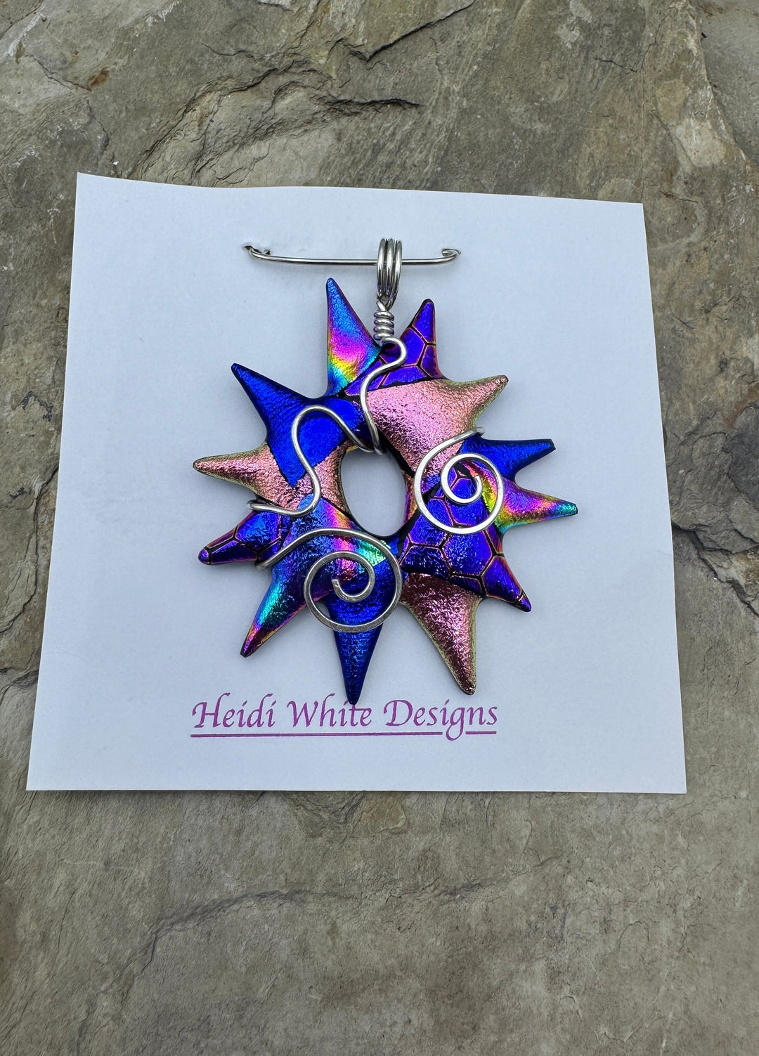 Heidi White Designs Fused Glass and Sterling Starburst