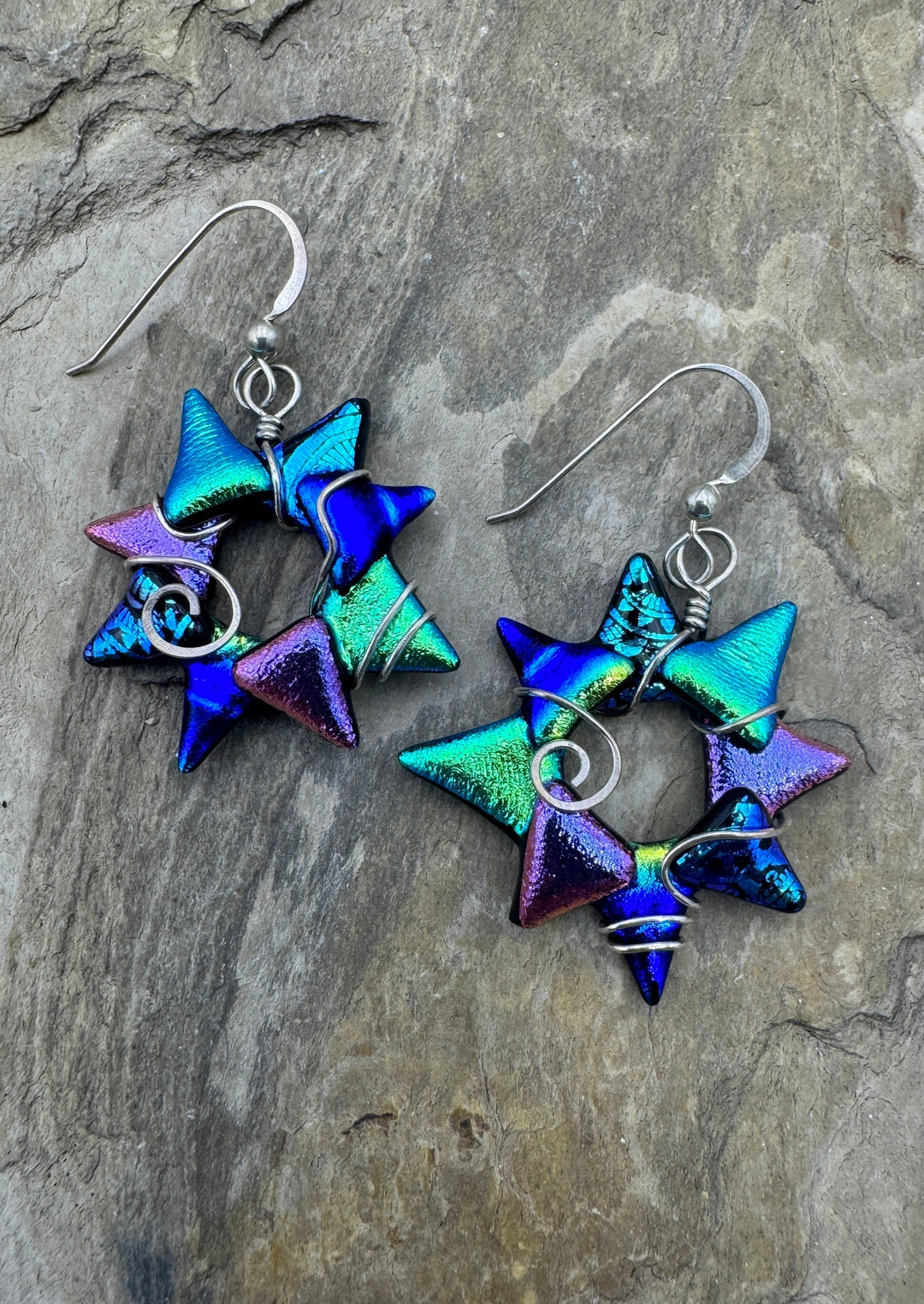 Heidi White Designs Fused Glass and Sterling Wire Starburst