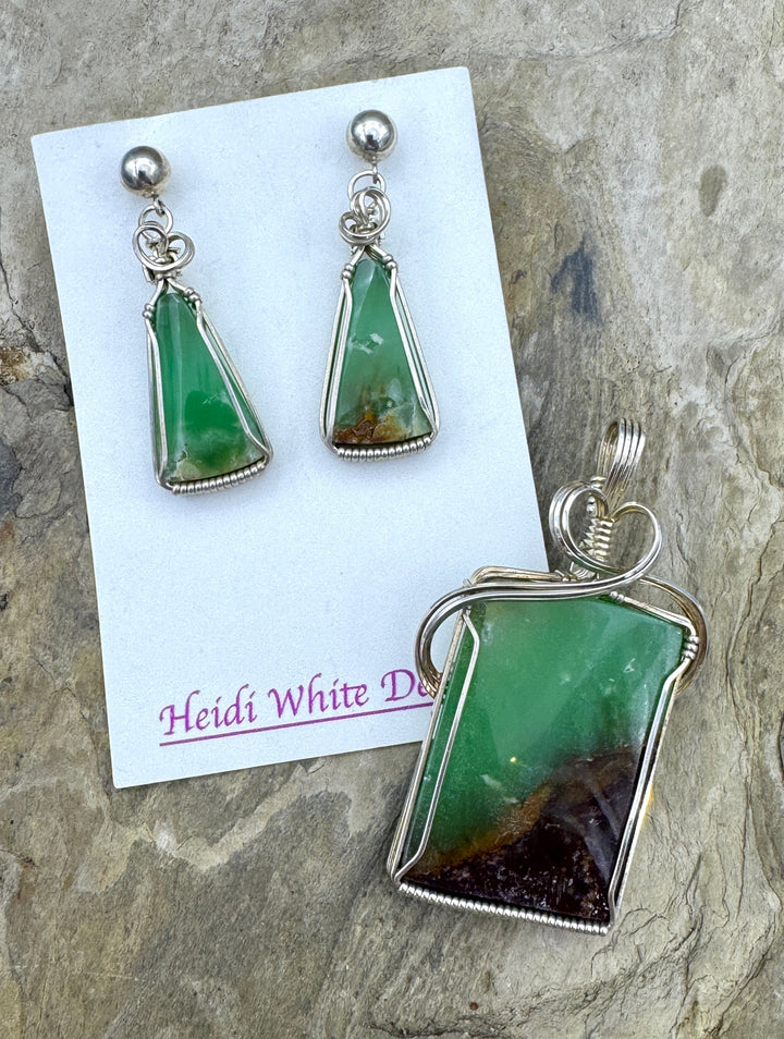 Heidi White Designs Wire Chrysoprase Set in Sterling Silver