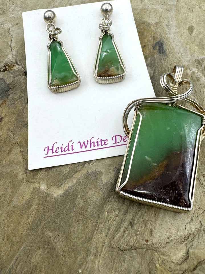 Heidi White Designs Wire Chrysoprase Set in Sterling Silver