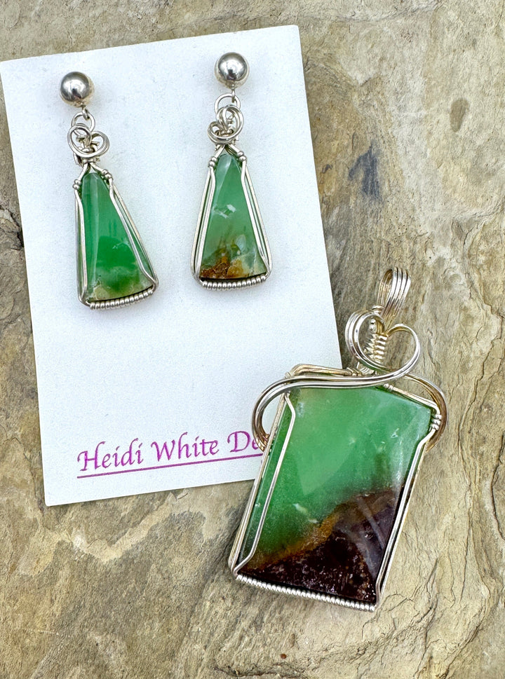 Heidi White Designs Wire Chrysoprase Set in Sterling Silver