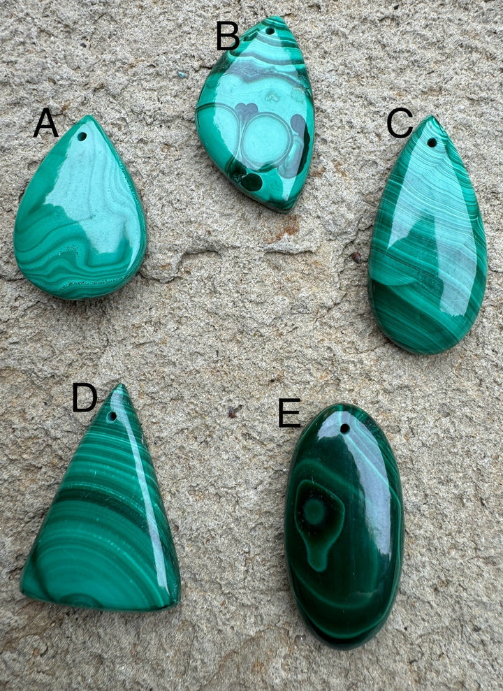 High Pattern Malachite Focal Pendant Beads Cabochons