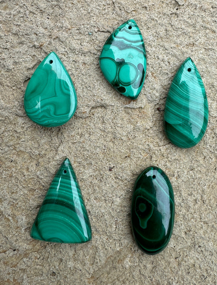 High Pattern Malachite Focal Pendant Beads Cabochons