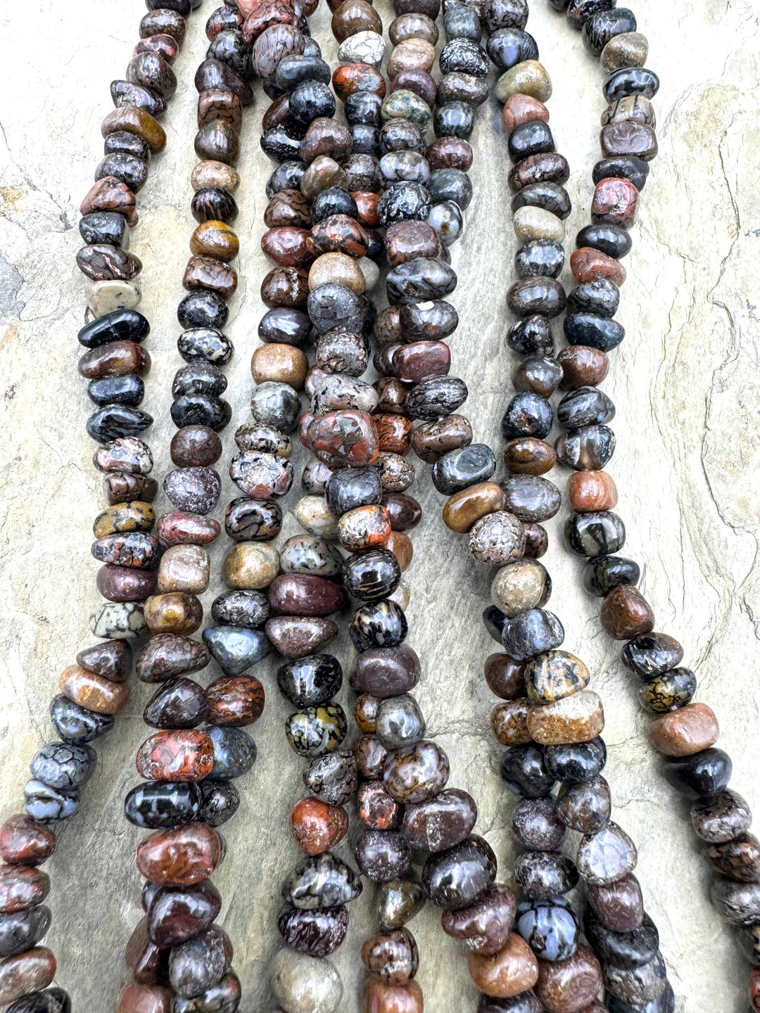 High Pattern Utah Dinosaur Bone5-8mm Nugget Beads 16 inch