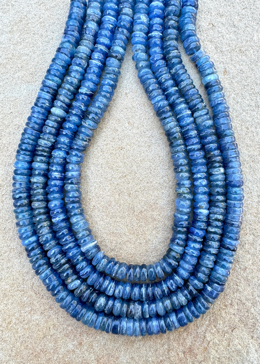 High Quality Blue Kyanite 8mm Wheel Beads 16 inch Strand