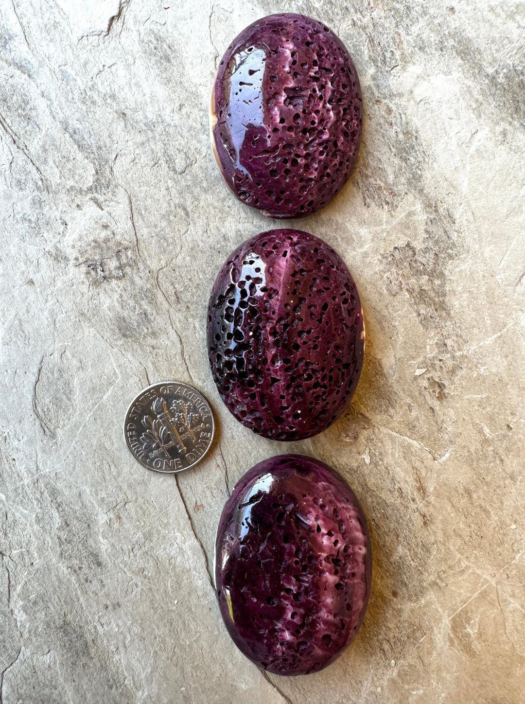 High Quality Deep Purple Spiny Oyster BIG 30x40mm Oval