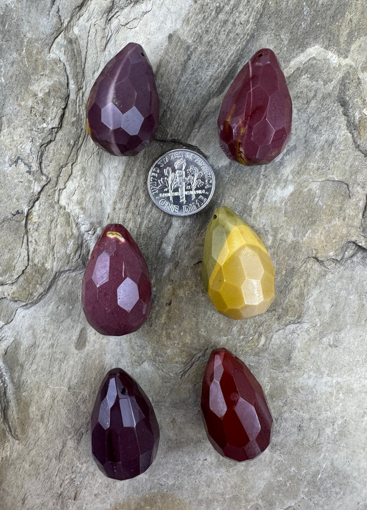 High Quality Mookaite (Australia) LARGE Faceted Briolette