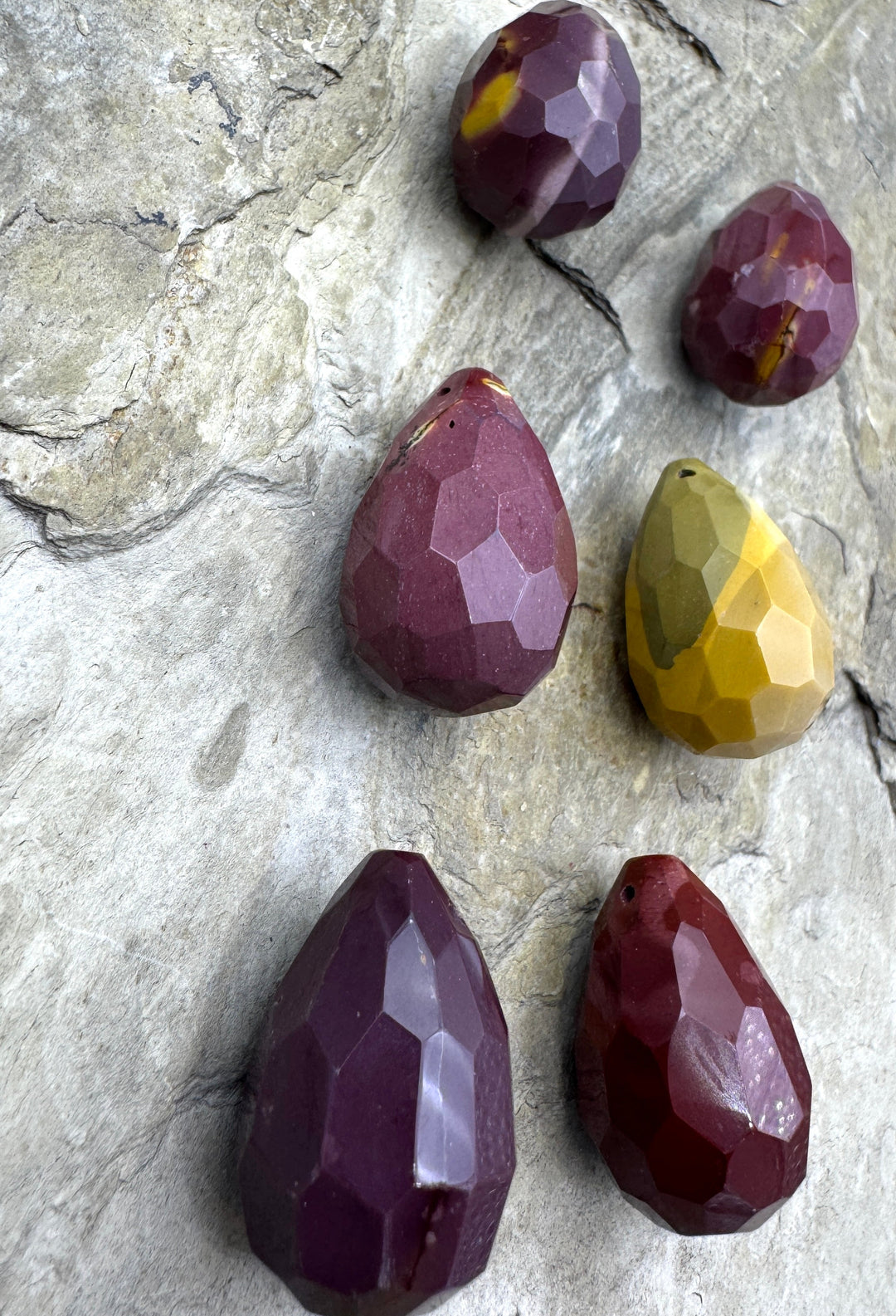 High Quality Mookaite (Australia) LARGE Faceted Briolette