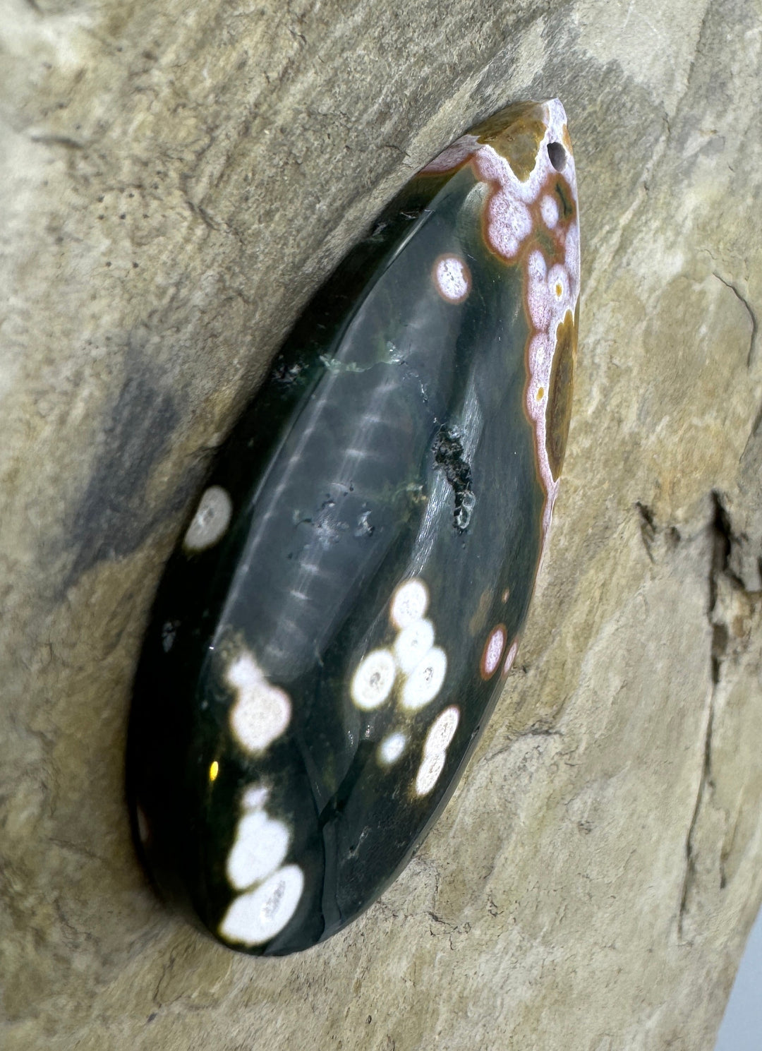 High Quality Ocean Jasper 25x50 Focal Pendant - Ocean Jasper