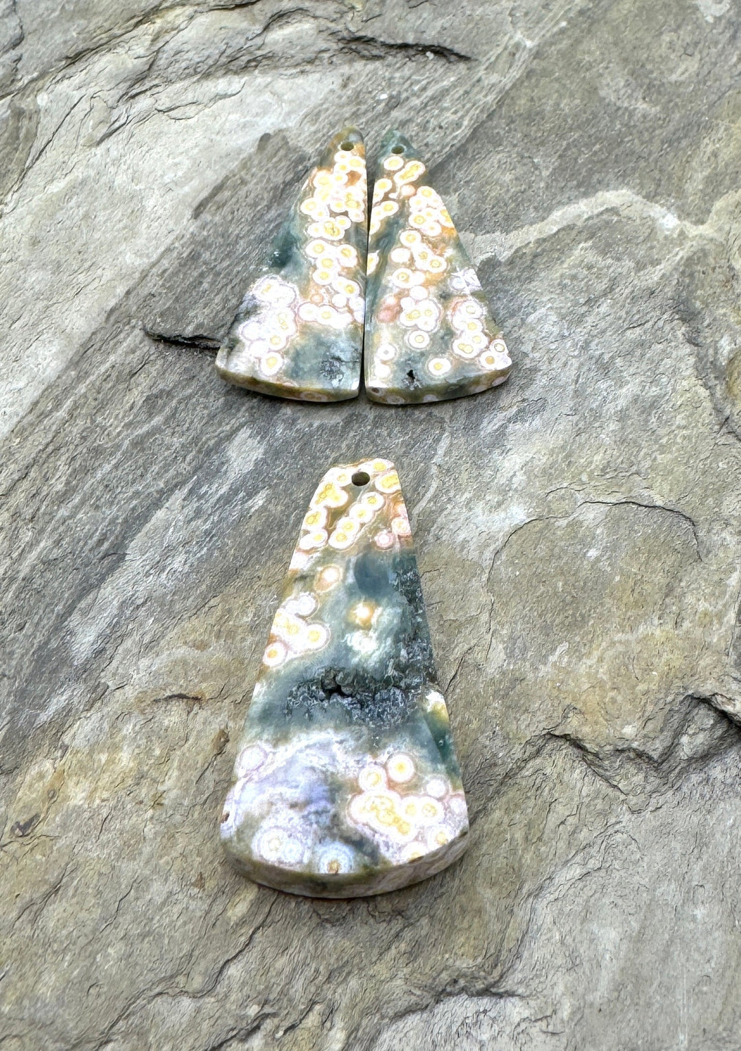 High Quality Ocean Jasper 3 piece set Pendant and Earring