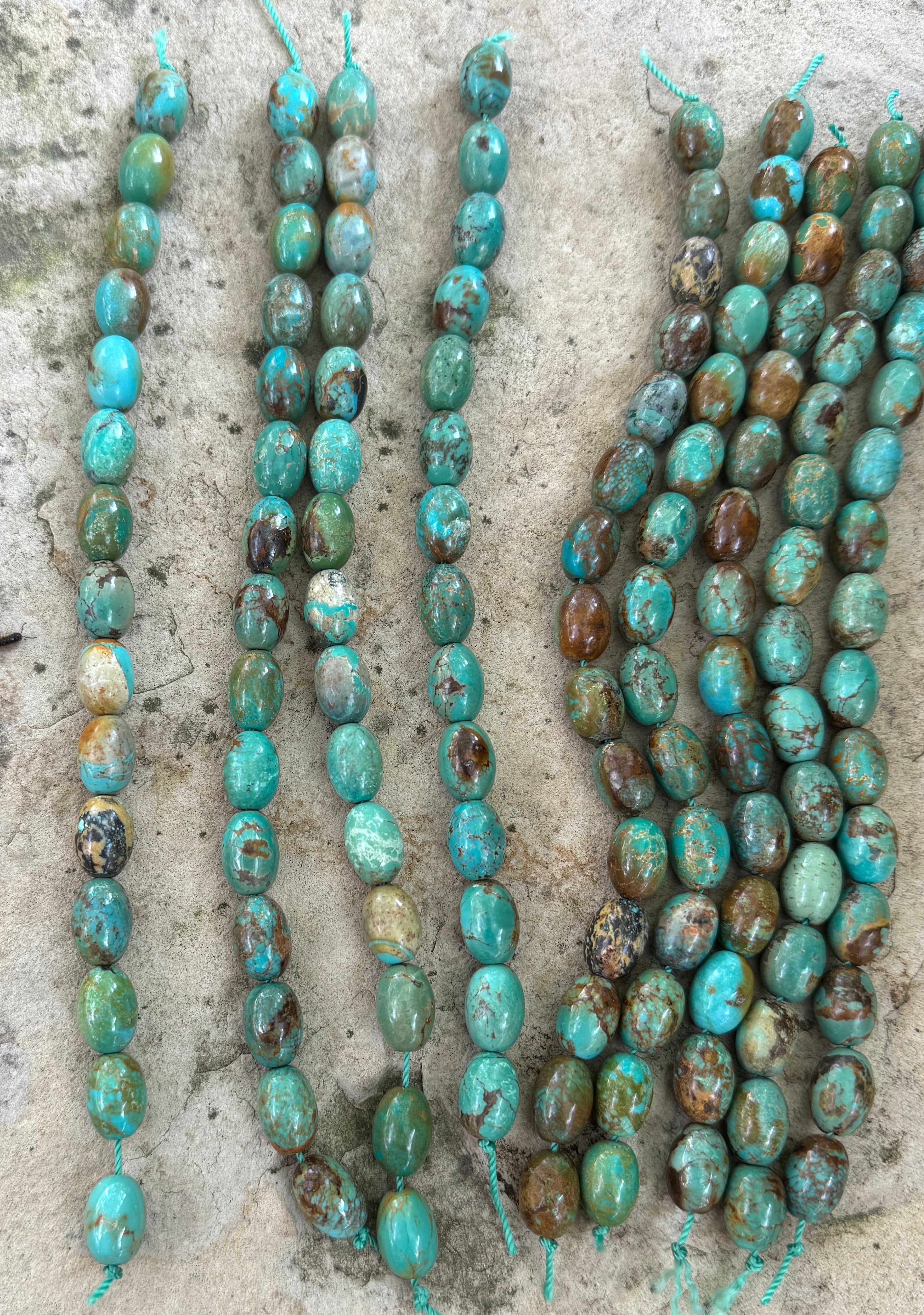 13mm Natural sale turquoise rondelles from Hubei, China. beautiful green color, 8 inch strand