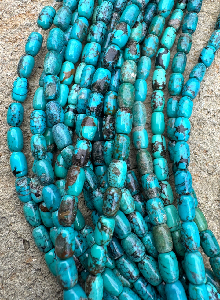 Hubei Turquoise (China) 4x6mm Barrel Shaped Beads (16 inch