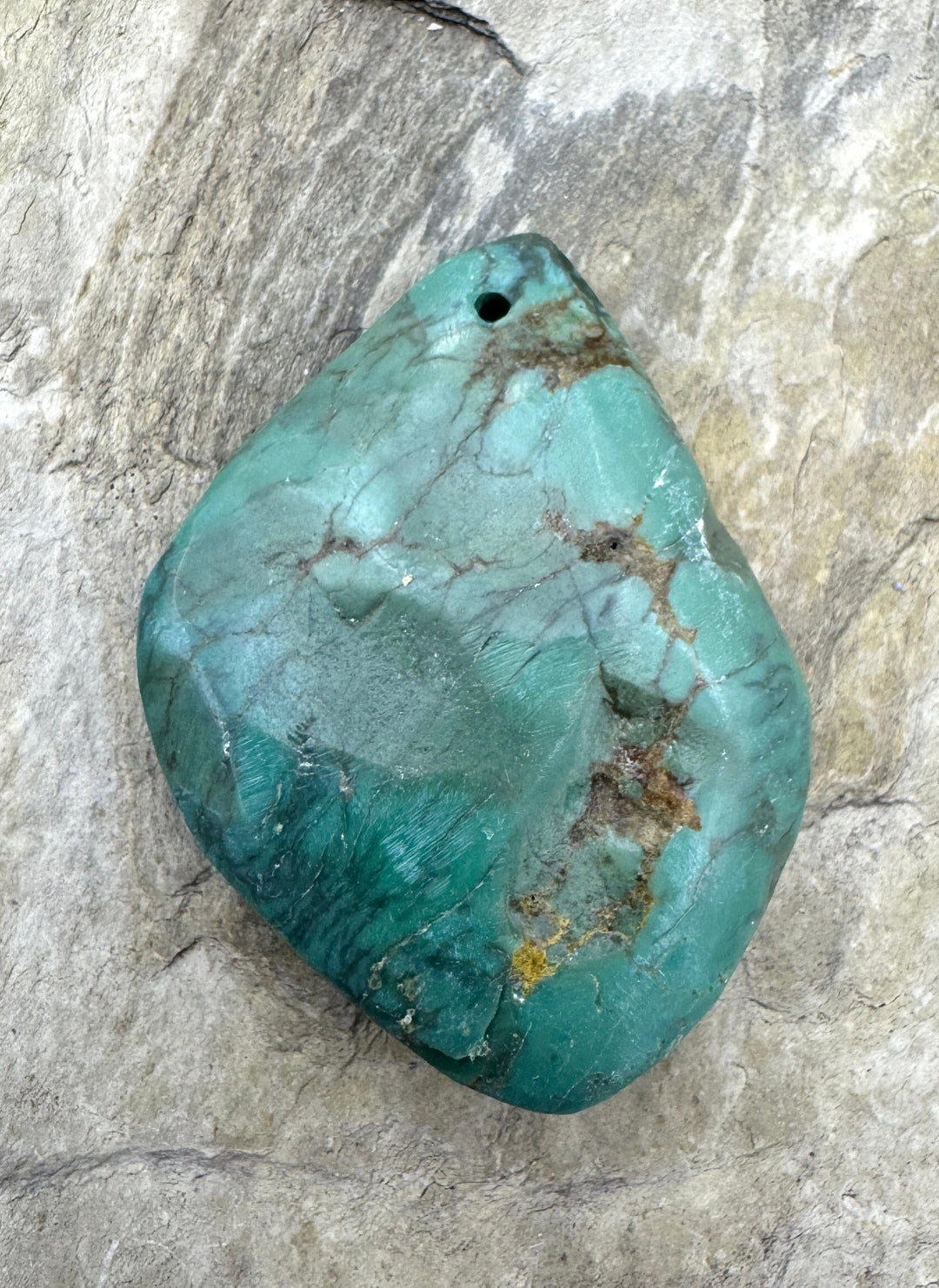 Hubei Turquoise (China) BIG Primitive Round Focal Bead