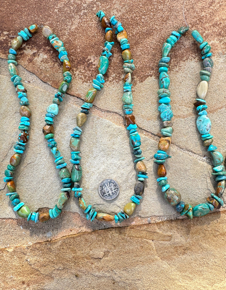 Hubei Turquoise (China) Mixed Shape Nugget and Chip Strands