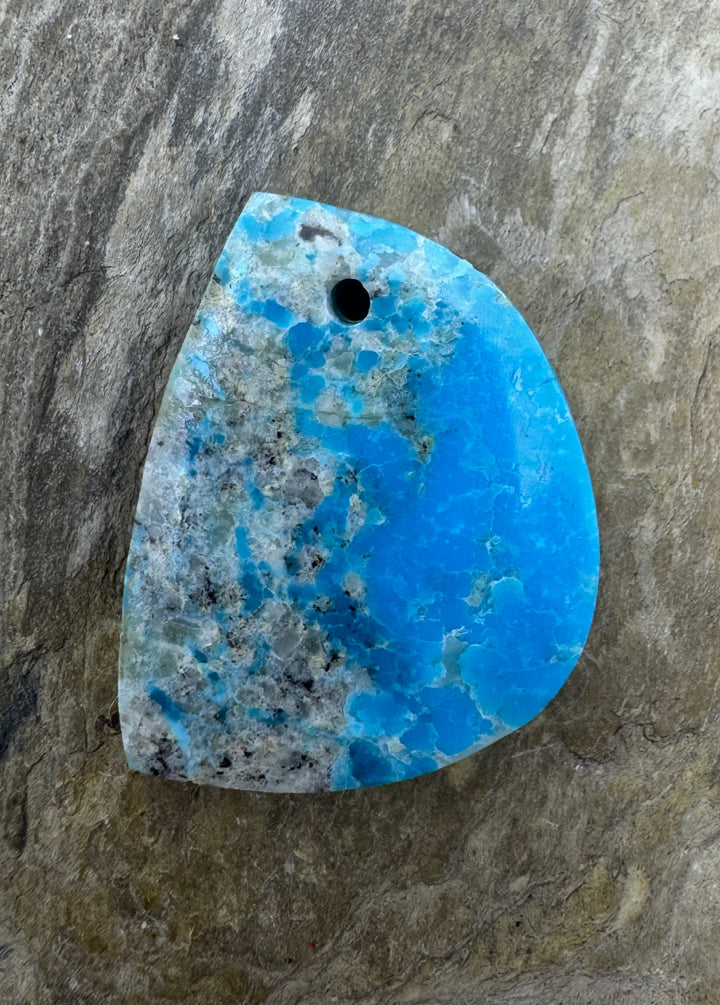 Ithaca Peak Turquoise (Arizona) Focal Bead Pendant 28x22mm