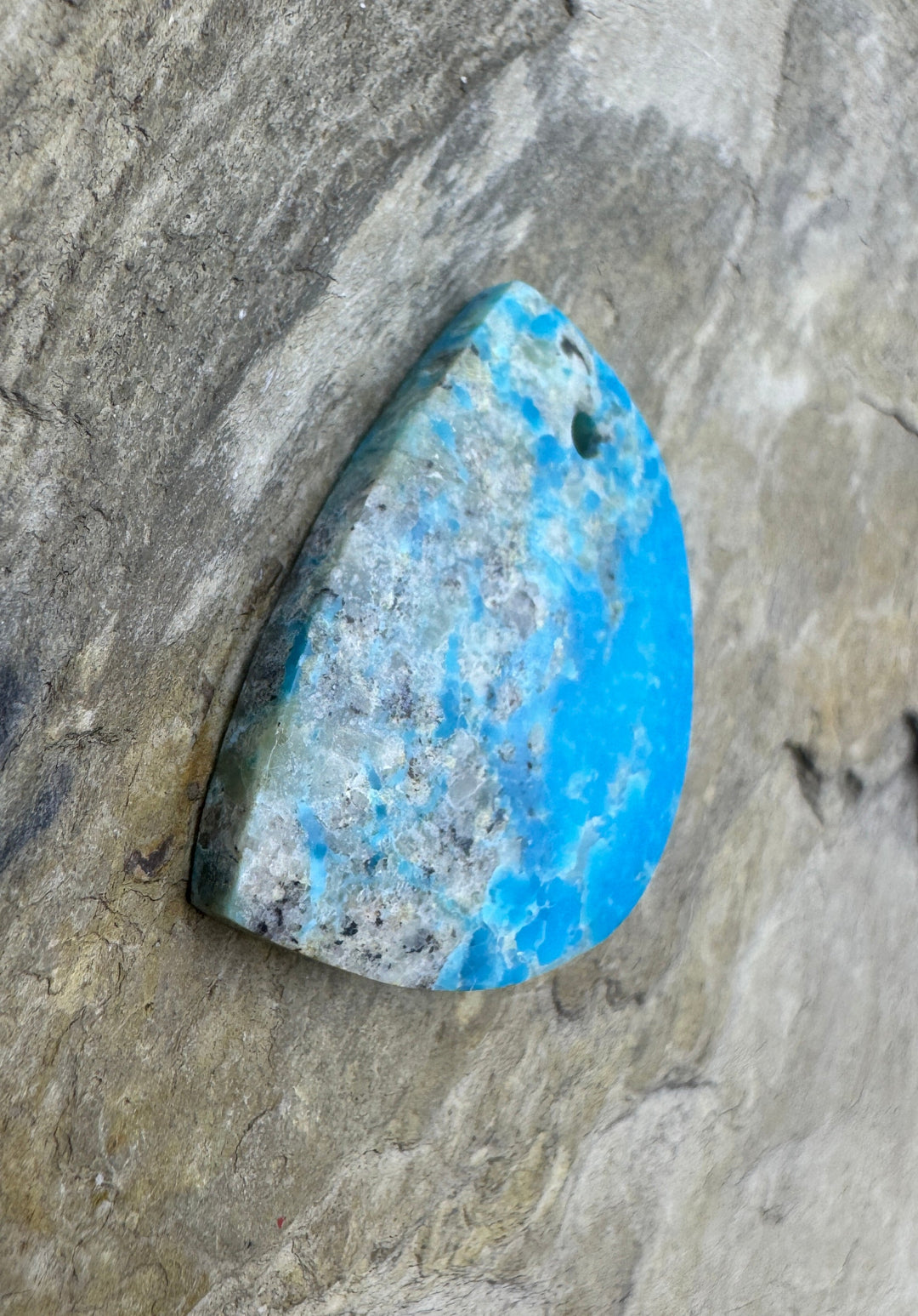 Ithaca Peak Turquoise (Arizona) Focal Bead Pendant 28x22mm