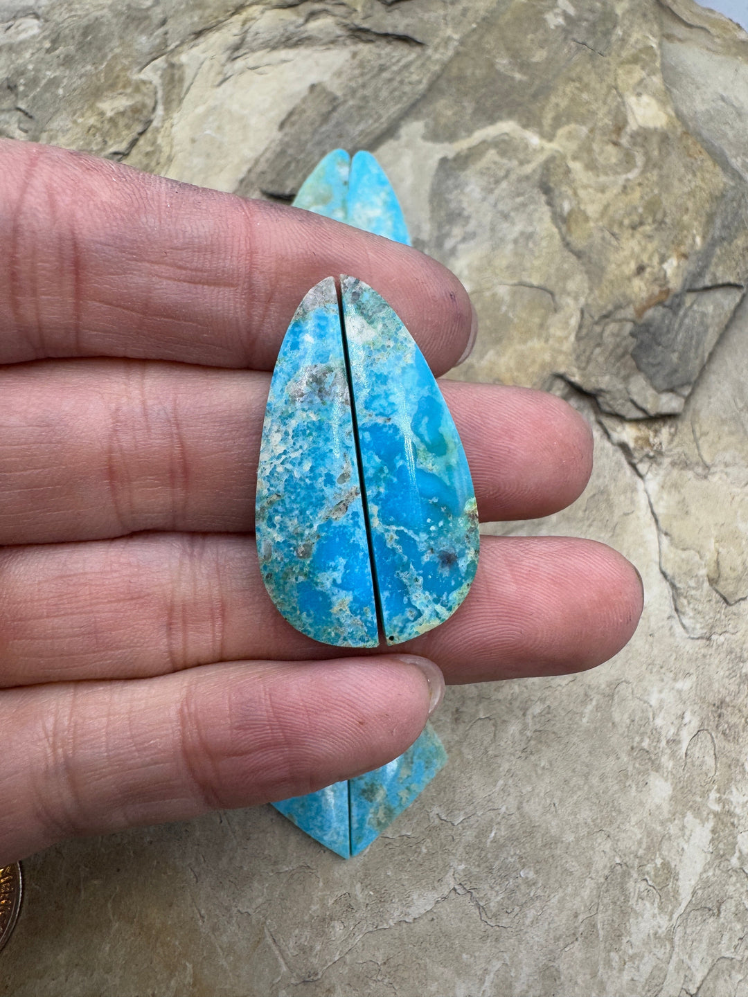 Ithaca Peak Turquoise (Arizona) Matching Earring Cabochon