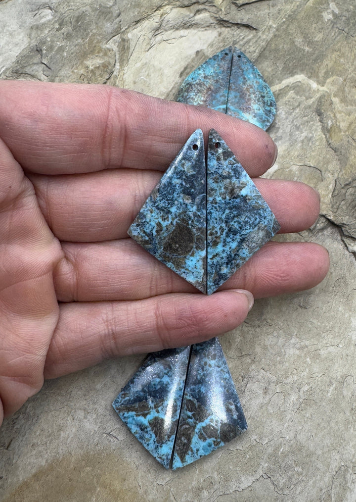 Ithaca Peak Turquoise (Arizona) Matching Earring Slab Bead