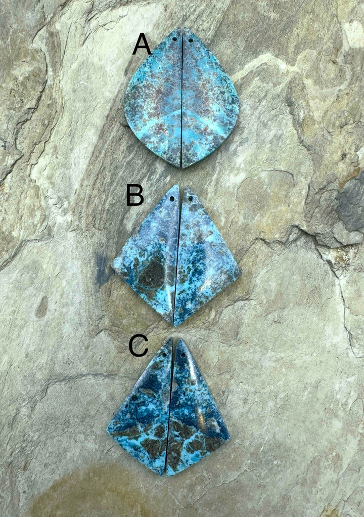 Ithaca Peak Turquoise (Arizona) Matching Earring Slab Bead