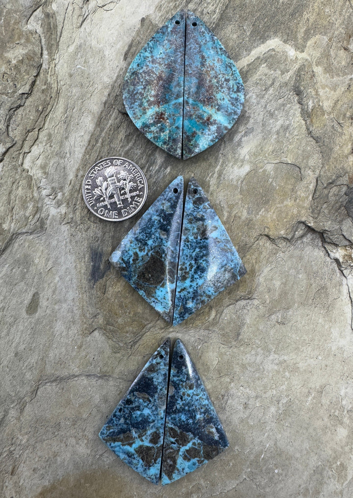 Ithaca Peak Turquoise (Arizona) Matching Earring Slab Bead