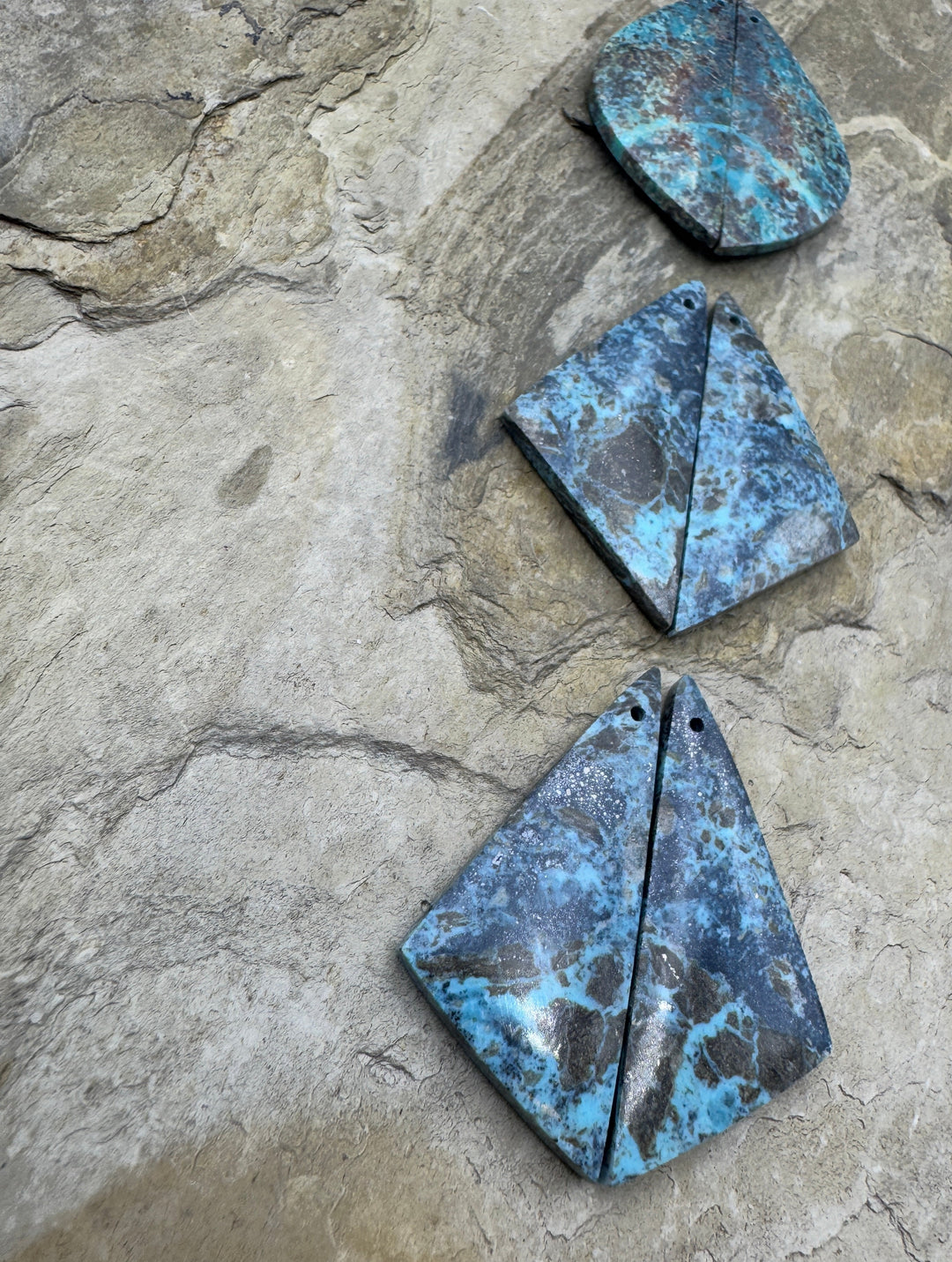 Ithaca Peak Turquoise (Arizona) Matching Earring Slab Bead